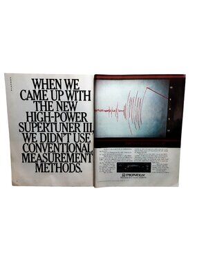 1984 Pioneer Supertuner III Stereo Print Ad Vintage Richterscale Audio